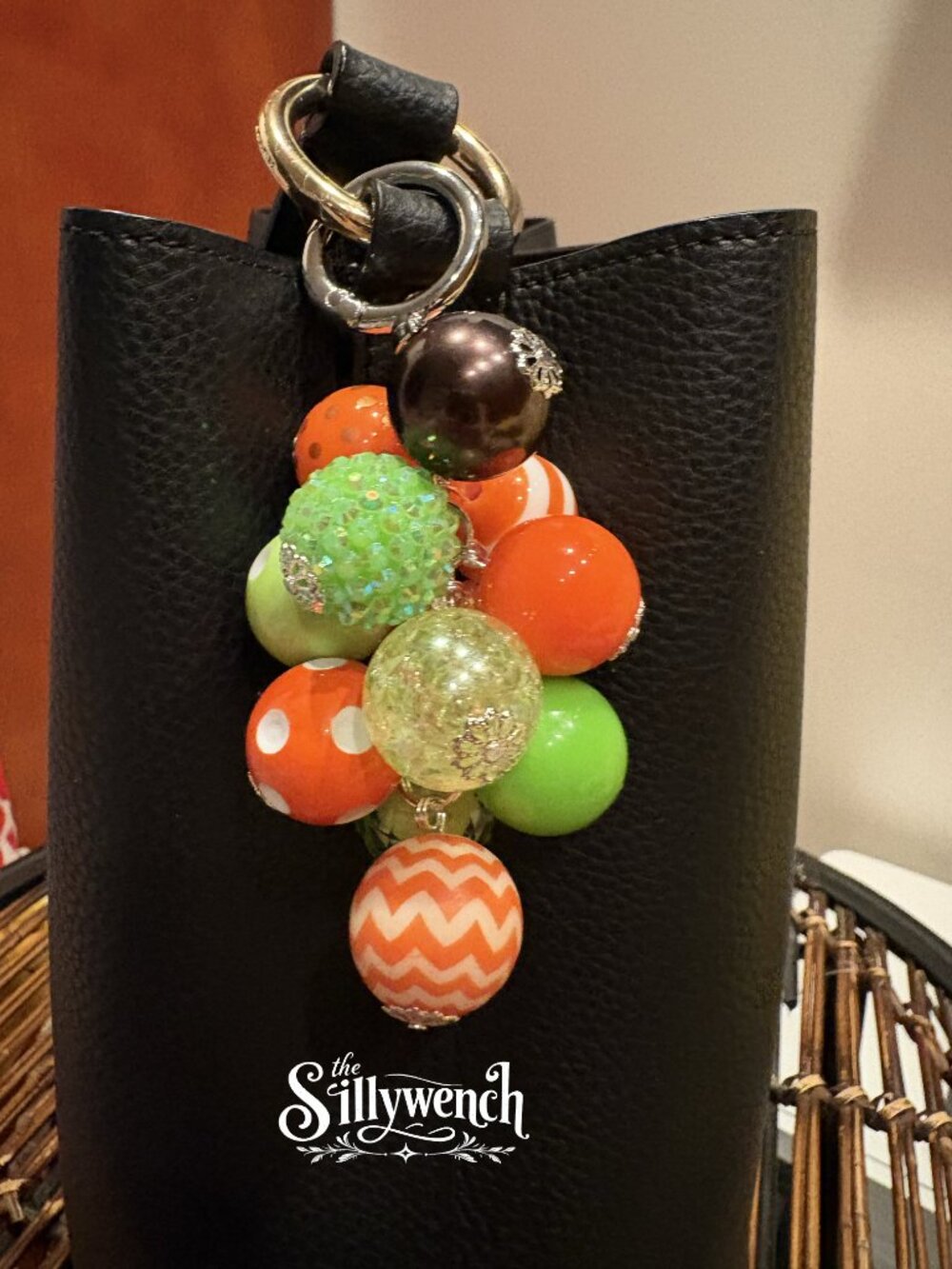 Pumpkin Spice Bag Charm, silver-toned